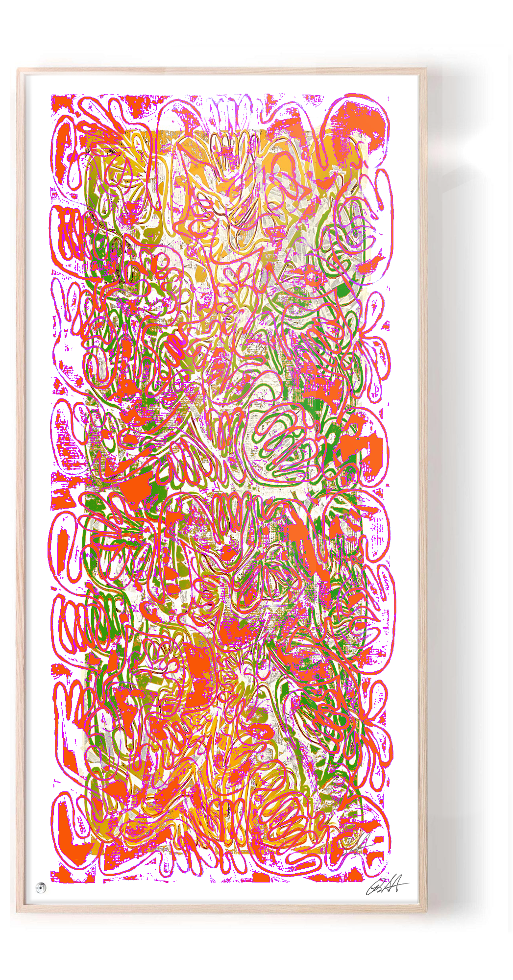 COVID CHAOS BIRD OF PARADISE Robert Santoré 2022 © 40 x 100in (101.6 x 254cm) Silkscreen, high gloss enamel on 100% cotton rag w/NFC chip from $1,000 to 10,50