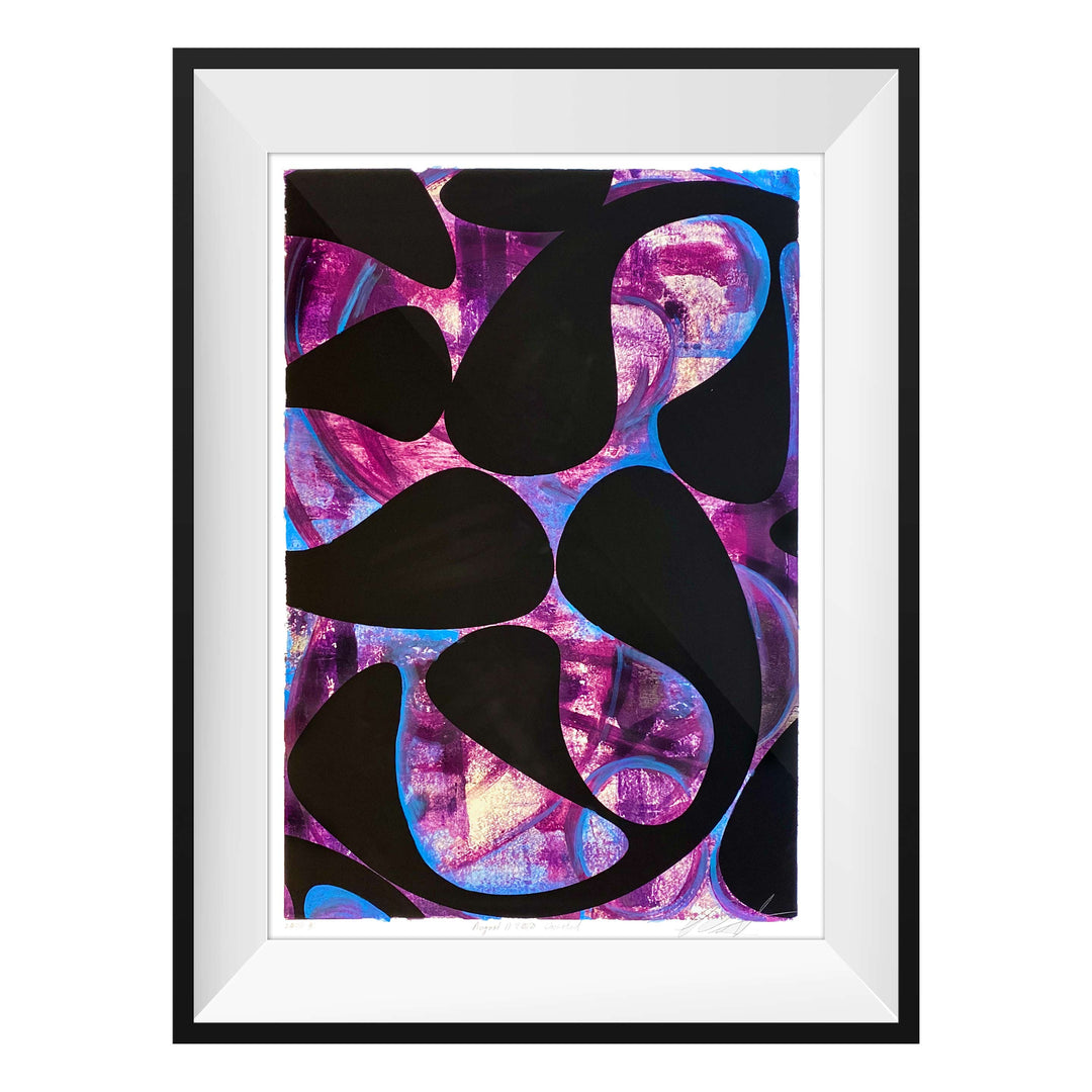 August 11, 2020 Untitled, by Robert Santore ©2020. Framed, hand painted artist proof monoprint, watercolor and gouache on the finest archival hot press cotton rag paper with hand torn edges. Available as a limited edition giclée.