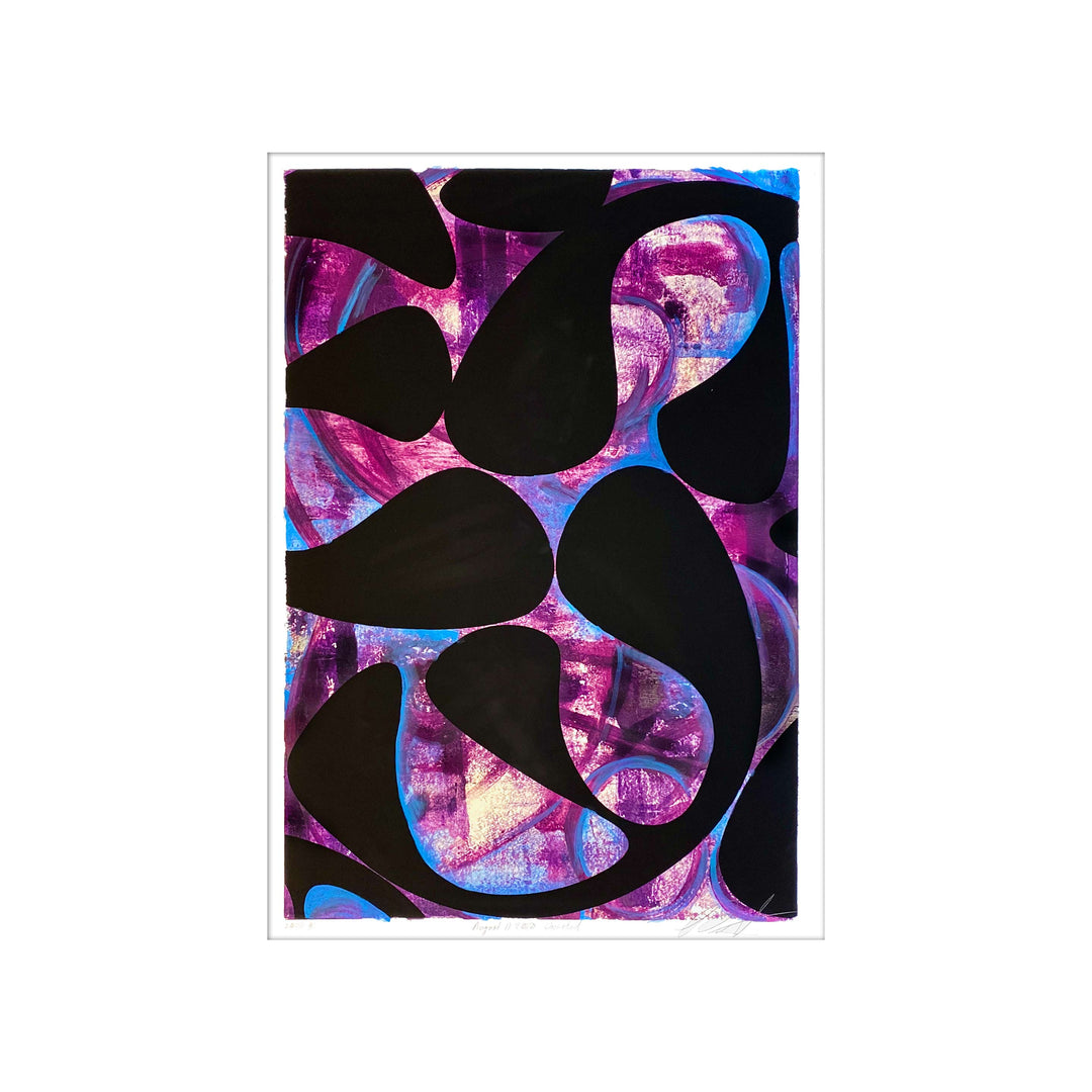 August 11, 2020 Untitled, by Robert Santore ©2020. Framed, hand painted artist proof monoprint, watercolor and gouache on the finest archival hot press cotton rag paper with hand torn edges. Available as a limited edition giclée.