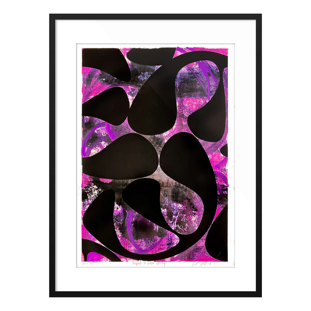 August 11, 2020 Spring, by Robert Santore ©2020. Framed & unframed, hand painted artist proof monoprint, watercolor and gouache on the finest archival hot press cotton rag paper with hand torn edges. Available as a limited edition giclée