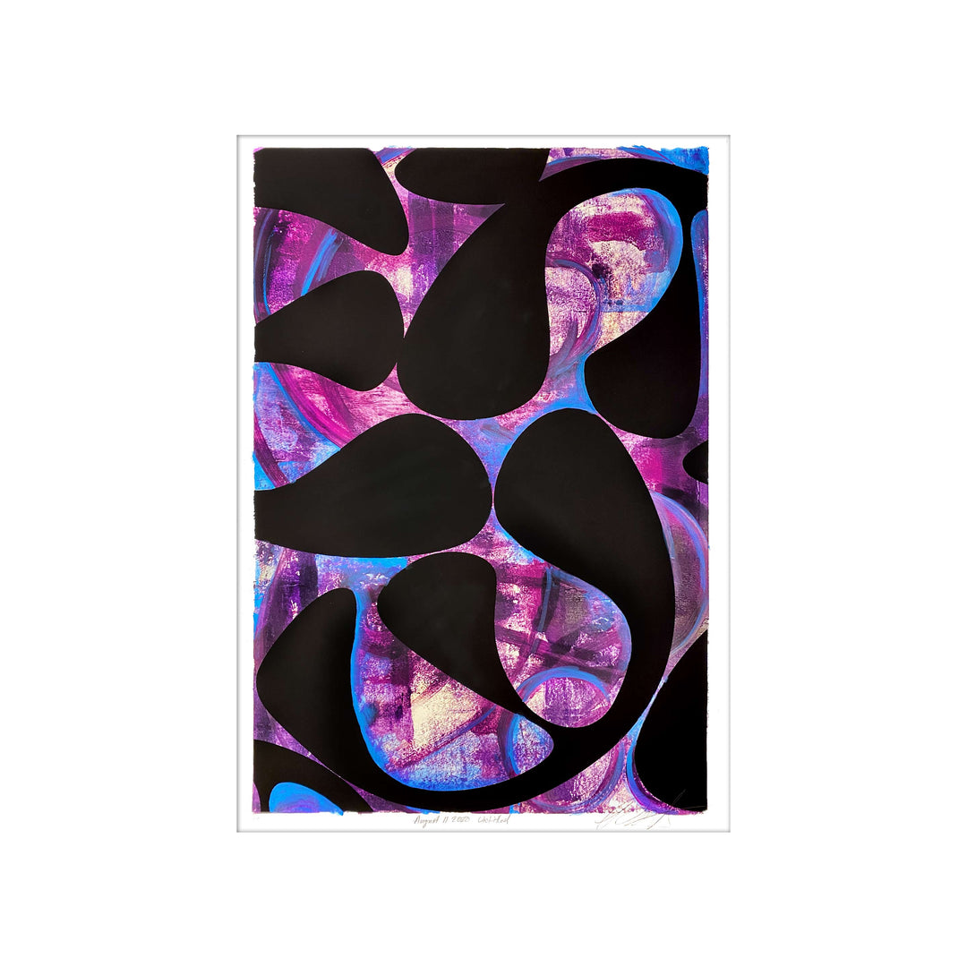 August 11, 2020 Untitled, by Robert Santore ©2020. Framed & unframed, hand painted artist proof monoprint, watercolor and gouache on the finest archival hot press cotton rag paper with hand torn edges. Available as a limited edition giclée