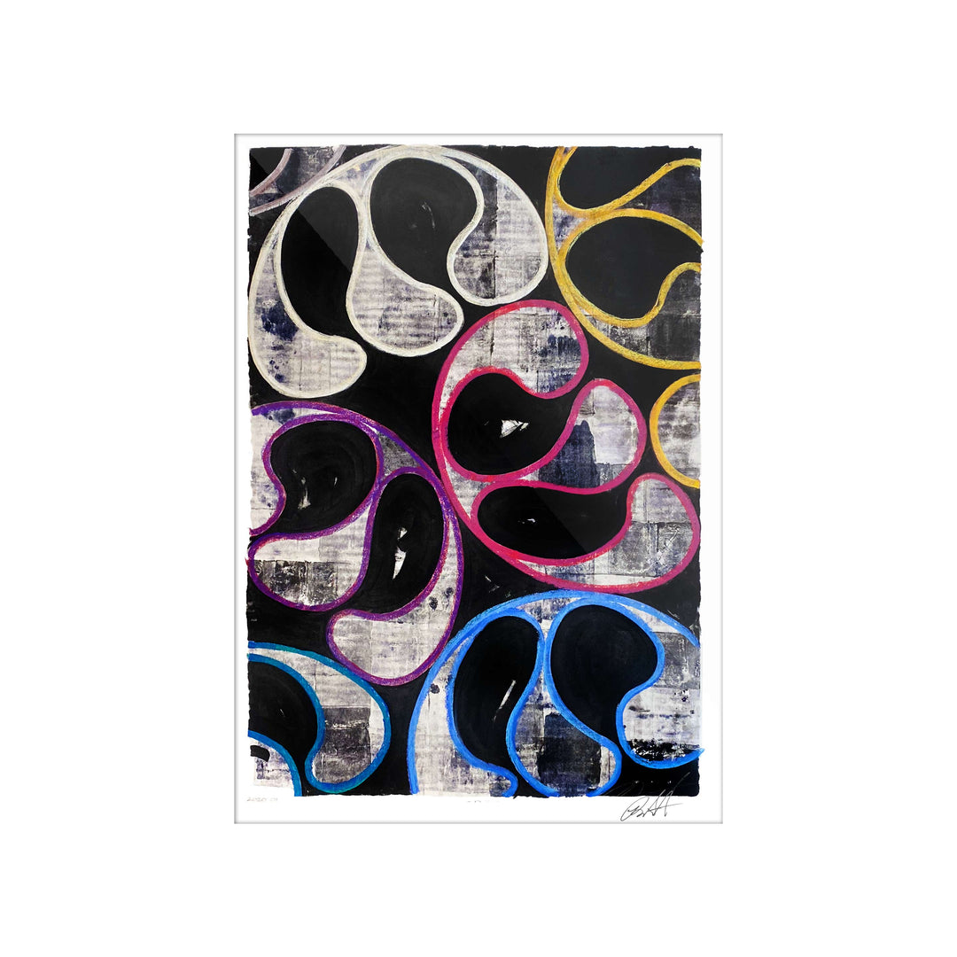 August 17, 2020, by Robert Santore ©2020. Framed, hand painted artist proof monoprint, watercolor and gouache on the finest archival hot press cotton rag paper with hand torn edges. Available as a limited edition giclée.