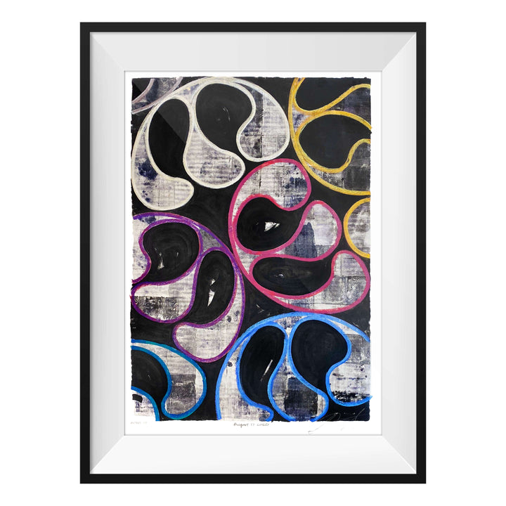 August 17, 2020, by Robert Santore ©2020. Framed, hand painted artist proof monoprint, watercolor and gouache on the finest archival hot press cotton rag paper with hand torn edges. Available as a limited edition giclée.