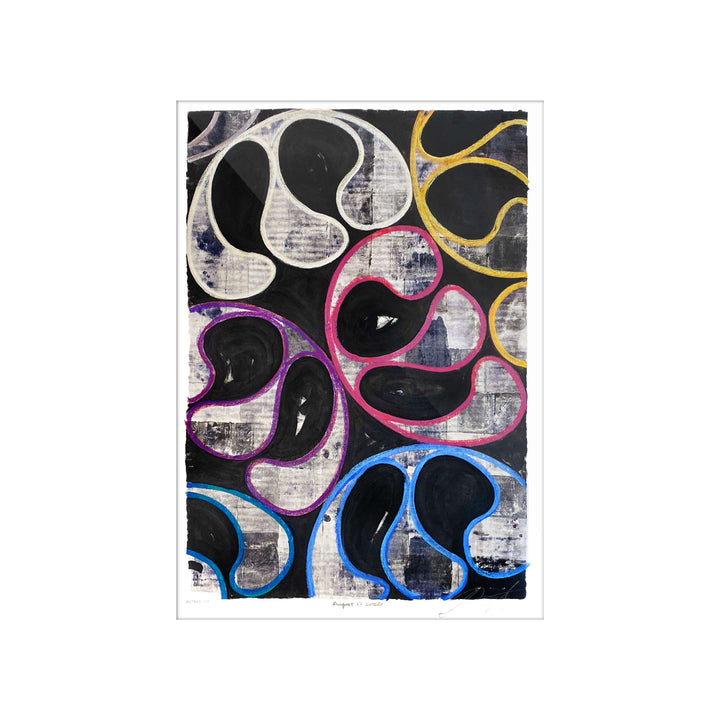 August 17, 2020, by Robert Santore ©2020. Framed, hand painted artist proof monoprint, watercolor and gouache on the finest archival hot press cotton rag paper with hand torn edges. Available as a limited edition giclée.