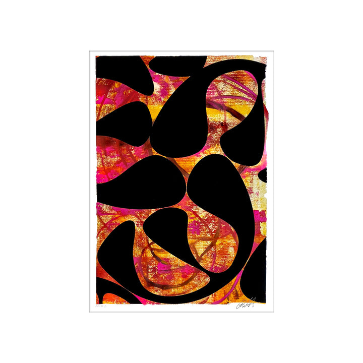 August 20, 2020 Fall, by Robert Santore ©2020. Framed, hand painted artist proof monoprint, watercolor and gouache on the finest archival hot press cotton rag paper with hand torn edges. Available as a limited edition giclée.