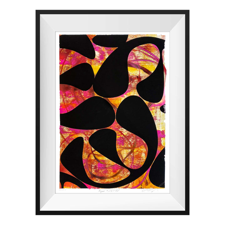 August 20, 2020 Fall, by Robert Santore ©2020. Framed, hand painted artist proof monoprint, watercolor and gouache on the finest archival hot press cotton rag paper with hand torn edges. Available as a limited edition giclée.