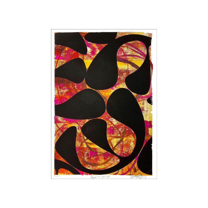 August 9, 2020 Fall by Robert Santore ©2020. Framed & unframed, hand painted artist proof monoprint, watercolor and gouache on the finest archival hot press cotton rag paper with hand torn edges. Available as a limited edition giclée