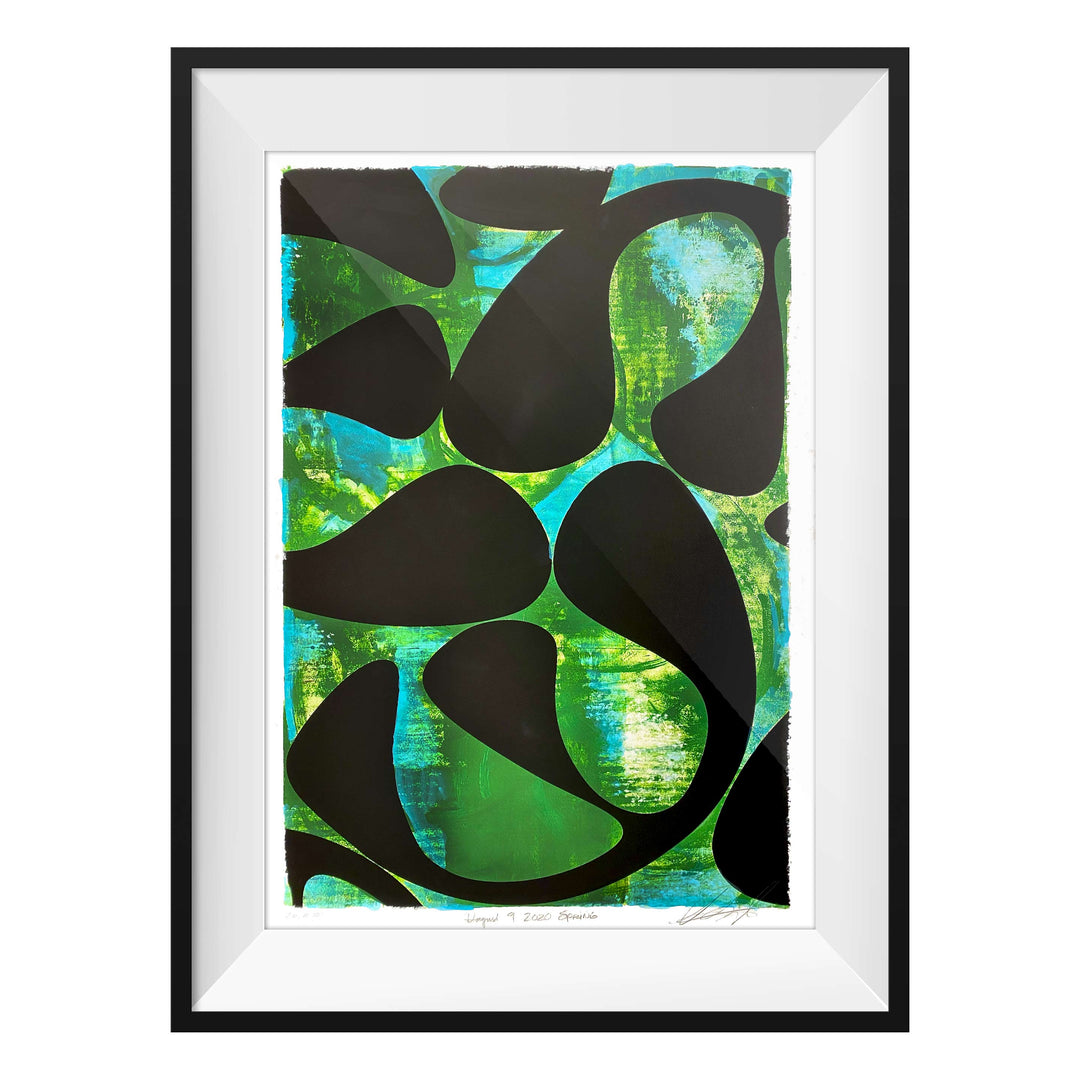 August 9, 2020 Spring by Robert Santore ©2020. Framed & unframed, hand painted artist proof monoprint, watercolor and gouache on the finest archival hot press cotton rag paper with hand torn edges. Available as a limited edition giclée