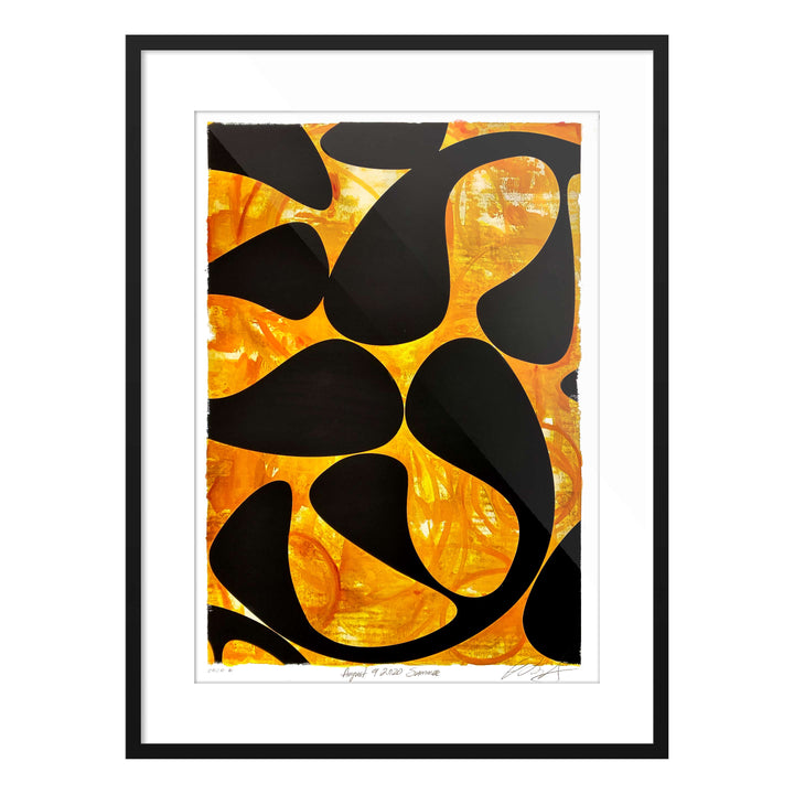 August 11, 2020 Summer, by Robert Santore ©2020. Framed & unframed, hand painted artist proof monoprint, watercolor and gouache on the finest archival hot press cotton rag paper with hand torn edges. Available as a limited edition giclée