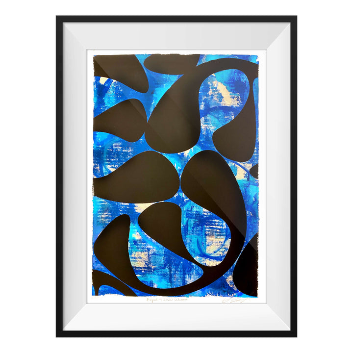 August 9, 2020 Winter, by Robert Santore ©2020. Framed & unframed, hand painted artist proof monoprint, watercolor and gouache on the finest archival hot press cotton rag paper with hand torn edges. Available as a limited edition giclée