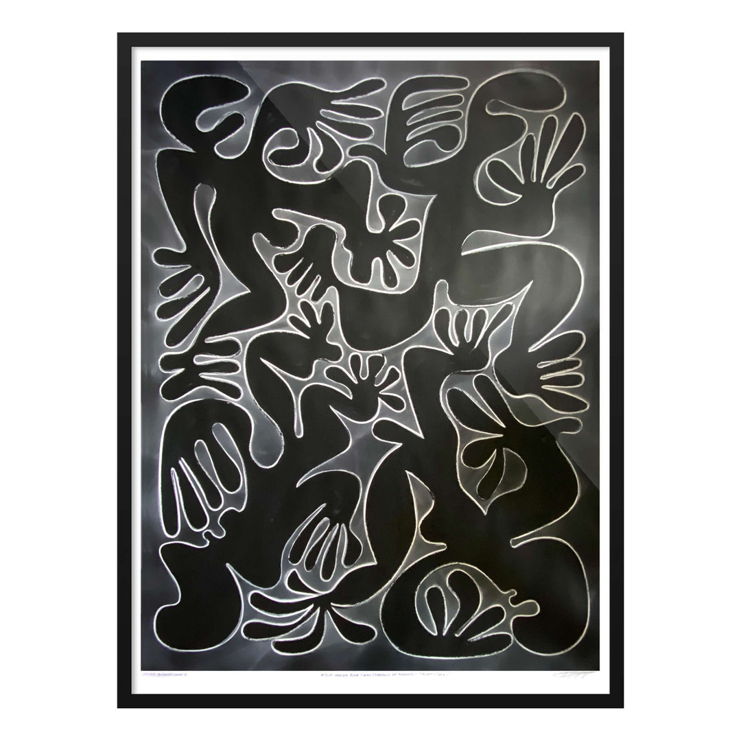 BLM Freedom of Assembly, Though & Speech, by Robert Santore ©2020. Framed, hand painted artist proof monoprint, watercolor and gouache on the finest archival hot press cotton rag paper with hand torn edges. Available as a limited edition giclée.