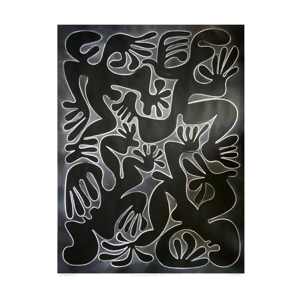 BLM Freedom of Assembly, Though & Speech, by Robert Santore ©2020. Framed, hand painted artist proof monoprint, watercolor and gouache on the finest archival hot press cotton rag paper with hand torn edges. Available as a limited edition giclée.