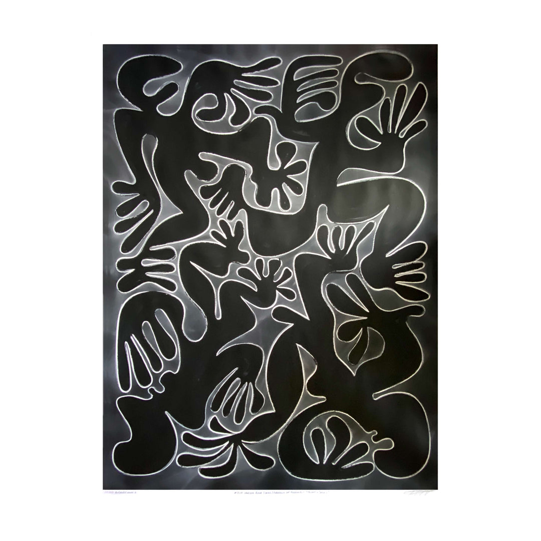 BLM Freedom of Assembly, Though & Speech, by Robert Santore ©2020. Framed, hand painted artist proof monoprint, watercolor and gouache on the finest archival hot press cotton rag paper with hand torn edges. Available as a limited edition giclée.