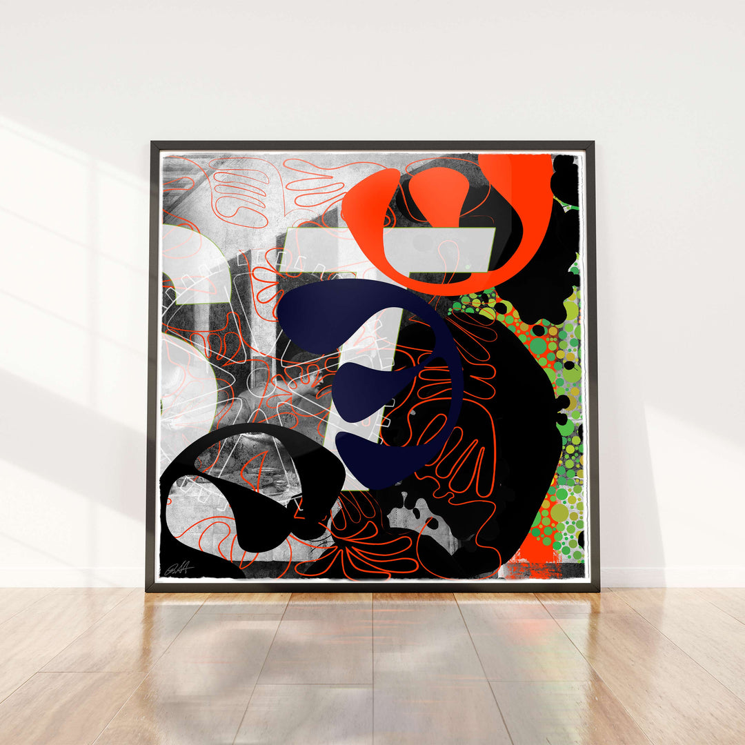 Fast Food 2020 Print Edition "T" 42" x 42" Unframed Hand altered, painted giclée on hand torn hot press archival watercolor paper