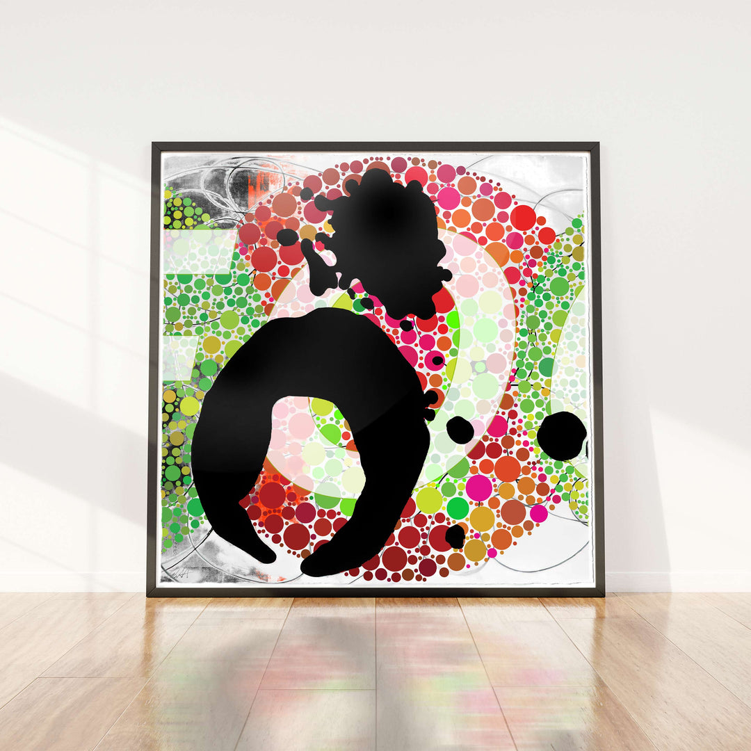 Fast Food 2020 Print Edition "O" 42" x 42" Unframed Hand altered, painted giclée on hand torn hot press archival watercolor paper