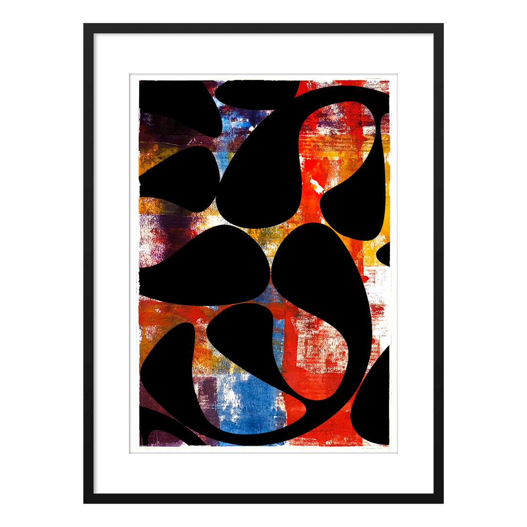 Boogie Wonderland, by Robert Santore ©2020. Framed, hand painted artist proof monoprint, watercolor and gouache on the finest archival hot press cotton rag paper with hand torn edges. Available as a limited edition giclée.