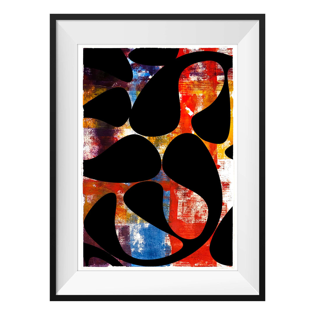 Boogie Wonderland, by Robert Santore ©2020. Framed, hand painted artist proof monoprint, watercolor and gouache on the finest archival hot press cotton rag paper with hand torn edges. Available as a limited edition giclée.