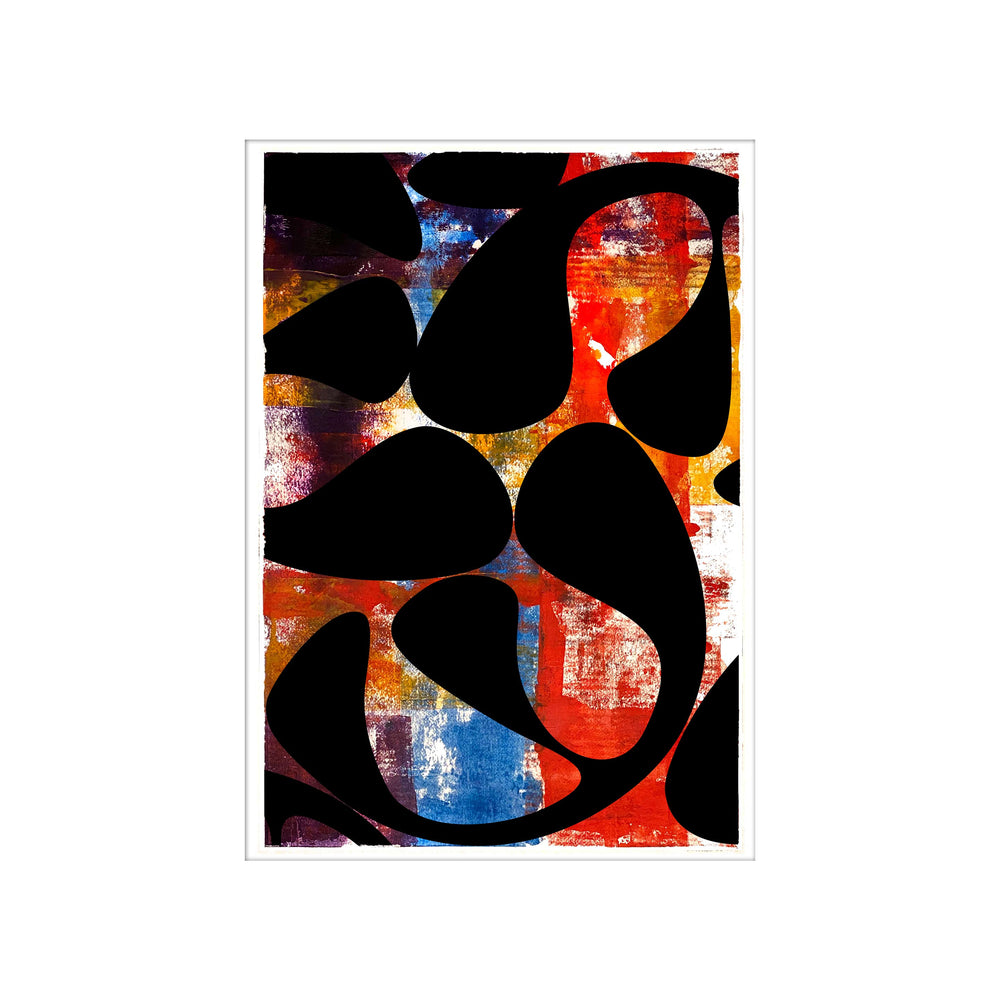 Boogie Wonderland, by Robert Santore ©2020. Framed, hand painted artist proof monoprint, watercolor and gouache on the finest archival hot press cotton rag paper with hand torn edges. Available as a limited edition giclée.