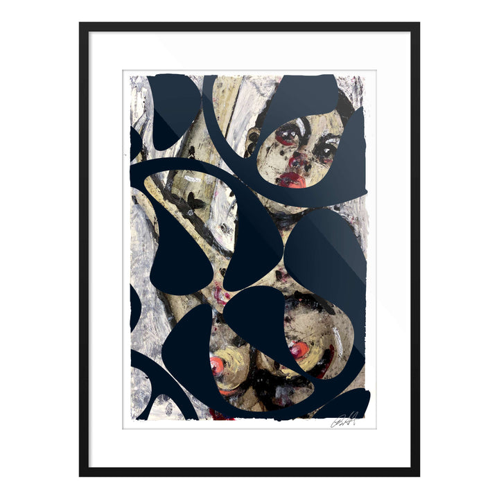 Manhattan COVID Nude No 5 V2, by Robert Santore ©2020. Framed & unframed, hand painted artist proof monoprint, watercolor and gouache on the finest archival hot press cotton rag paper with hand torn edges. Available as a limited edition giclée