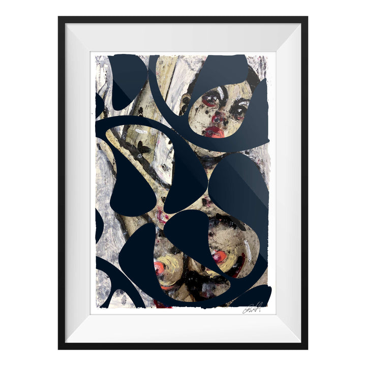 Manhattan COVID Nude No 5 V2, by Robert Santore ©2020. Framed & unframed, hand painted artist proof monoprint, watercolor and gouache on the finest archival hot press cotton rag paper with hand torn edges. Available as a limited edition giclée