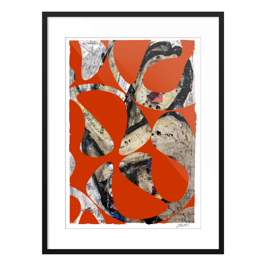 Manhattan COVID Nude No 5 V5, by Robert Santore ©2020. Framed & unframed, hand painted artist proof monoprint, watercolor and gouache on the finest archival hot press cotton rag paper with hand torn edges. Available as a limited edition giclée