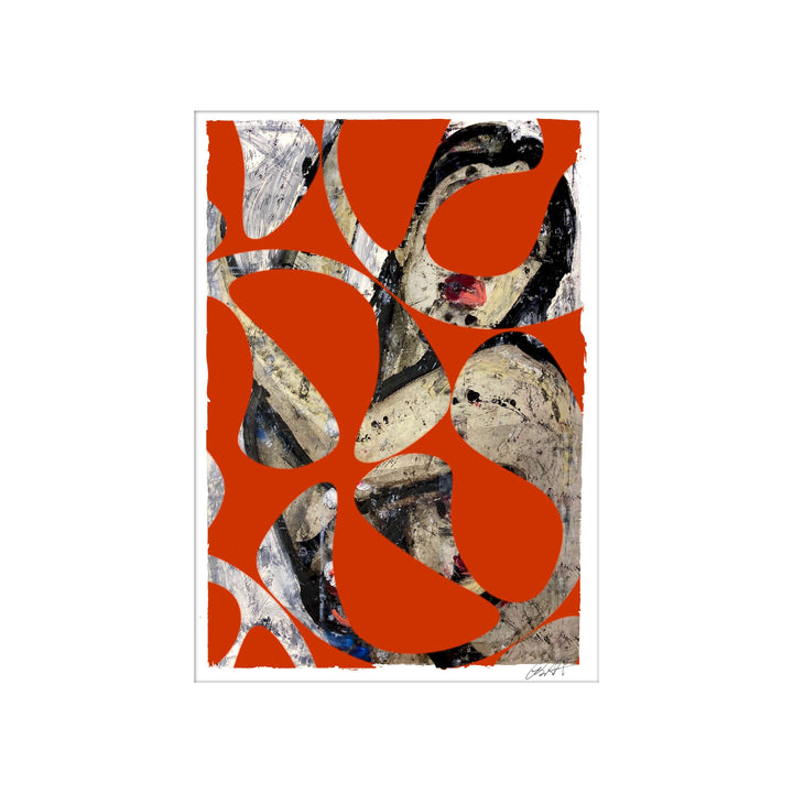 Manhattan COVID Nude No 5 V5, by Robert Santore ©2020. Framed & unframed, hand painted artist proof monoprint, watercolor and gouache on the finest archival hot press cotton rag paper with hand torn edges. Available as a limited edition giclée