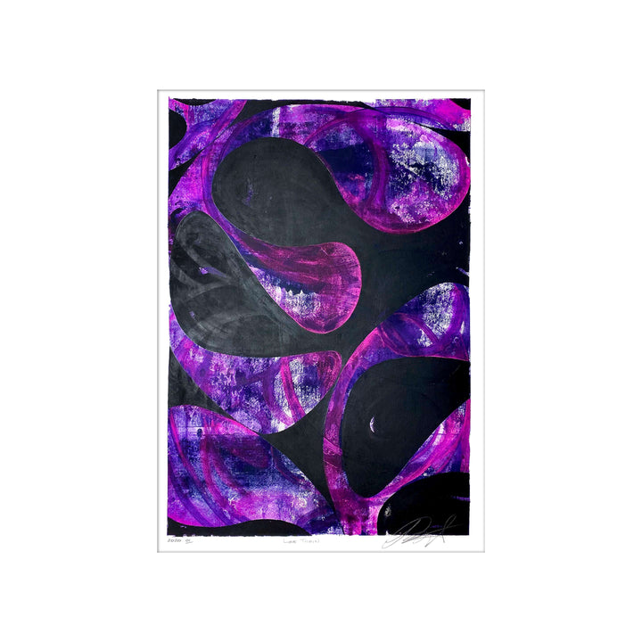 Love Train, by Robert Santore ©2020. Framed, hand painted artist proof monoprint, watercolor and gouache on the finest archival hot press cotton rag paper with hand torn edges. Available as a limited edition giclée.