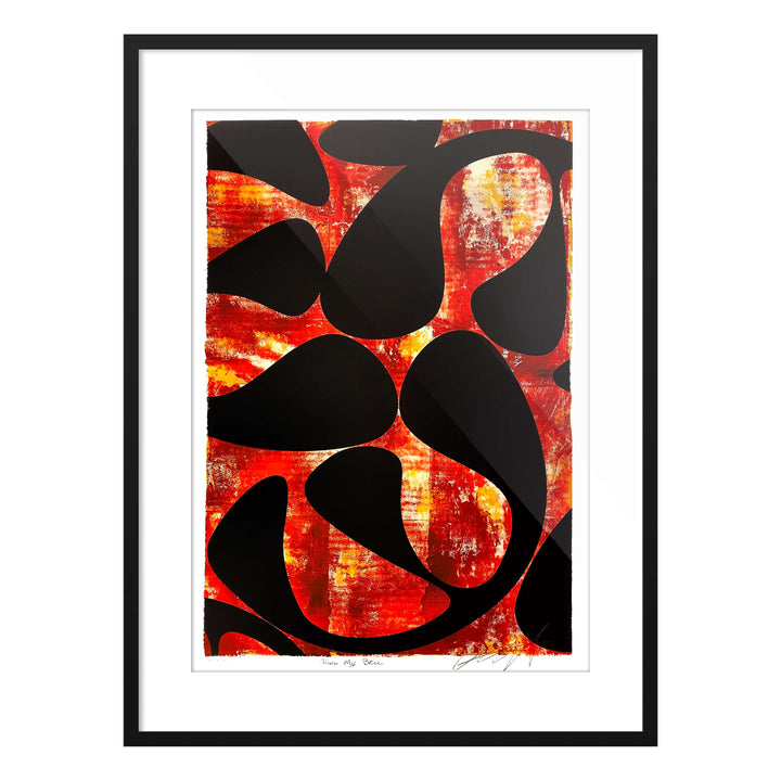 Ring My Bell, by Robert Santore ©2020. Framed, hand painted artist proof monoprint, watercolor and gouache on the finest archival hot press cotton rag paper with hand torn edges. Available as a limited edition giclée.