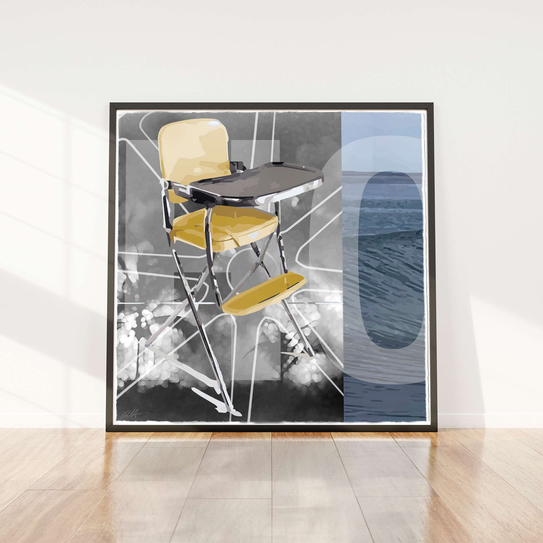 Homeworkl 1 of 6 ©2020 Robert Santore | Giant woodblock print printed archival cold press cotton rag watercolor paper with hand torn edges. Painted in the Texas Studio.