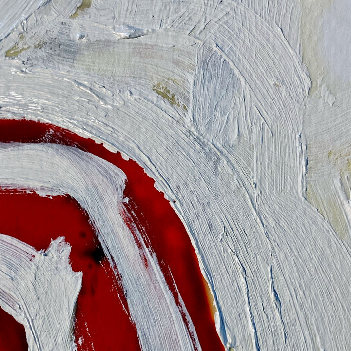 "Tavarua Kava Ghosts Red No 1" 2021© by Robert Santore | Hand painted limited edition mono-print on the finest archival hot press cotton rag paper with hand torn edges. Each one is slightly different and is an original on it's own. Painted the Texas studio.