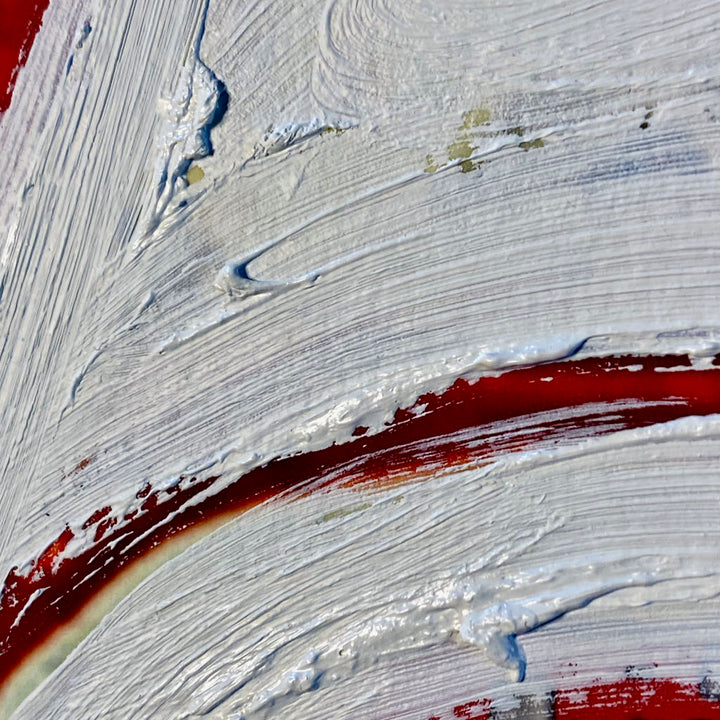 "Tavarua Kava Ghosts Red No 1" 2021© by Robert Santore | Hand painted limited edition mono-print on the finest archival hot press cotton rag paper with hand torn edges. Each one is slightly different and is an original on it's own. Painted the Texas studio.
