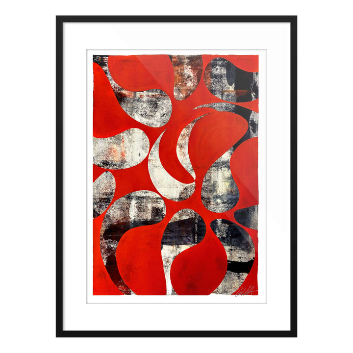 Jellyfish Study Red No1, by Robert Santore ©2020. Framed, hand painted artist proof monoprint, watercolor and gouache on the finest archival hot press cotton rag paper with hand torn edges. Available as a limited edition giclée.