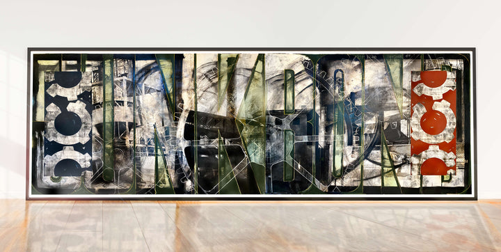 JUNK BOND 2020 Print Edition 42" x 130" Unframed Hand altered, painted giclée on hand torn hot press archival watercolor paper