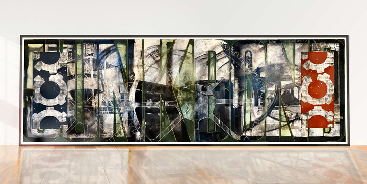 JUNK BOND 2020 Print Edition 42" x 130" Unframed Hand altered, painted giclée on hand torn hot press archival watercolor paper