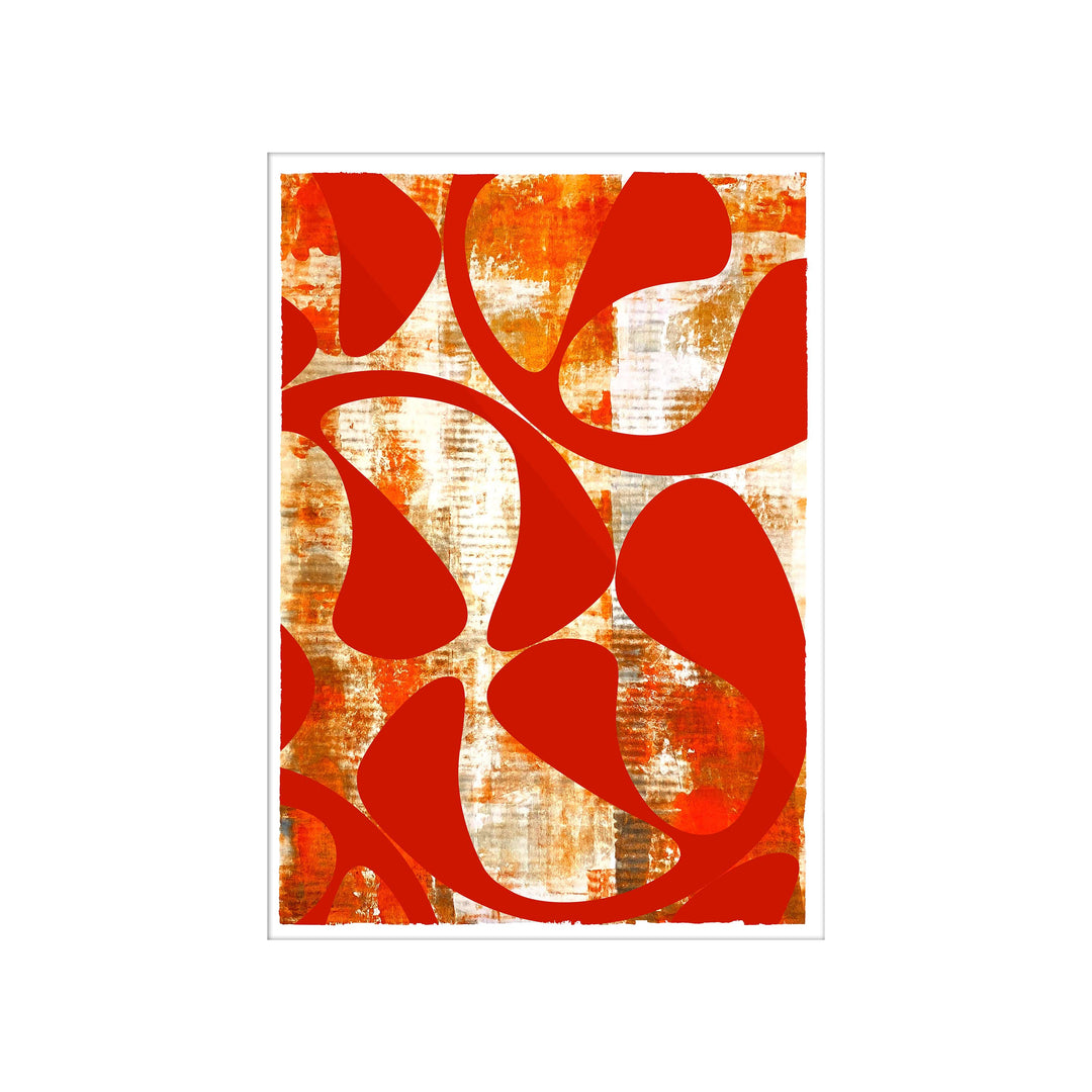 Disco Inferno V1, by Robert Santore ©2020.  Unframed, hand painted artist proof monoprint, watercolor and gouache on the finest archival hot press cotton rag paper with hand torn edges. Available as a limited edition giclée.