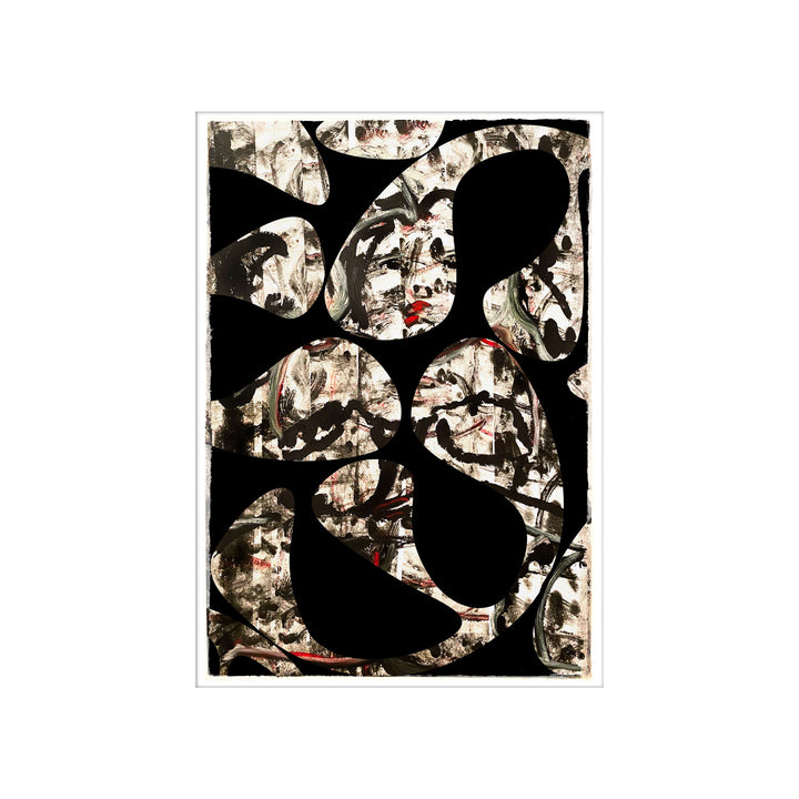 Manhattan COVID Nude No 2 V2, by Robert Santore ©2020. Framed & unframed, hand painted artist proof monoprint, watercolor and gouache on the finest archival hot press cotton rag paper with hand torn edges. Available as a limited edition giclée