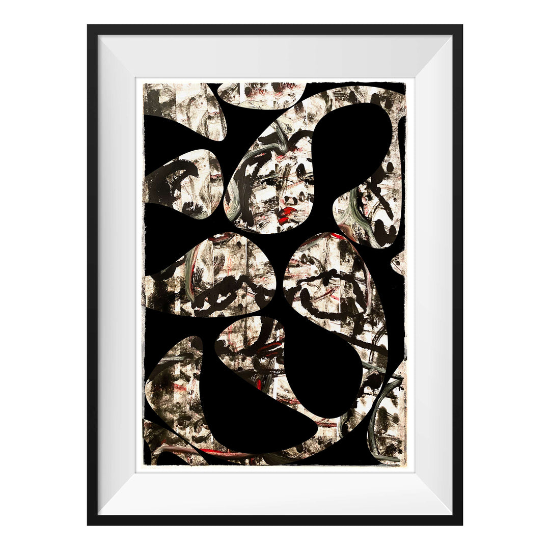 Manhattan COVID Nude No 2 V2, by Robert Santore ©2020. Framed & unframed, hand painted artist proof monoprint, watercolor and gouache on the finest archival hot press cotton rag paper with hand torn edges. Available as a limited edition giclée