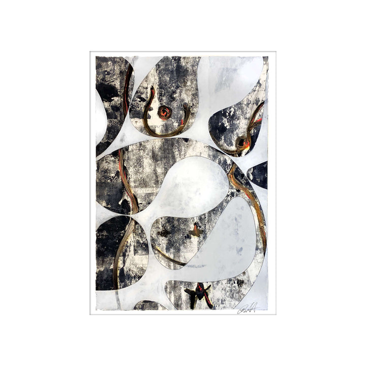 Manhattan COVID Nude No 4 V2, by Robert Santore ©2020. Framed & unframed, hand painted artist proof monoprint, watercolor and gouache on the finest archival hot press cotton rag paper with hand torn edges. Available as a limited edition giclée.