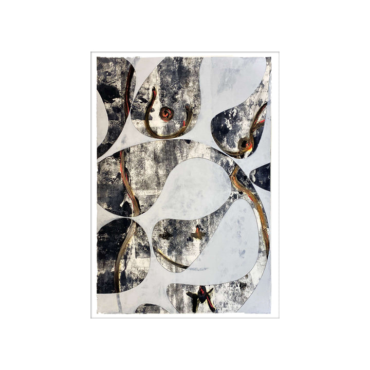 Manhattan COVID Nude No 4 V2, by Robert Santore ©2020. Framed & unframed, hand painted artist proof monoprint, watercolor and gouache on the finest archival hot press cotton rag paper with hand torn edges. Available as a limited edition giclée.