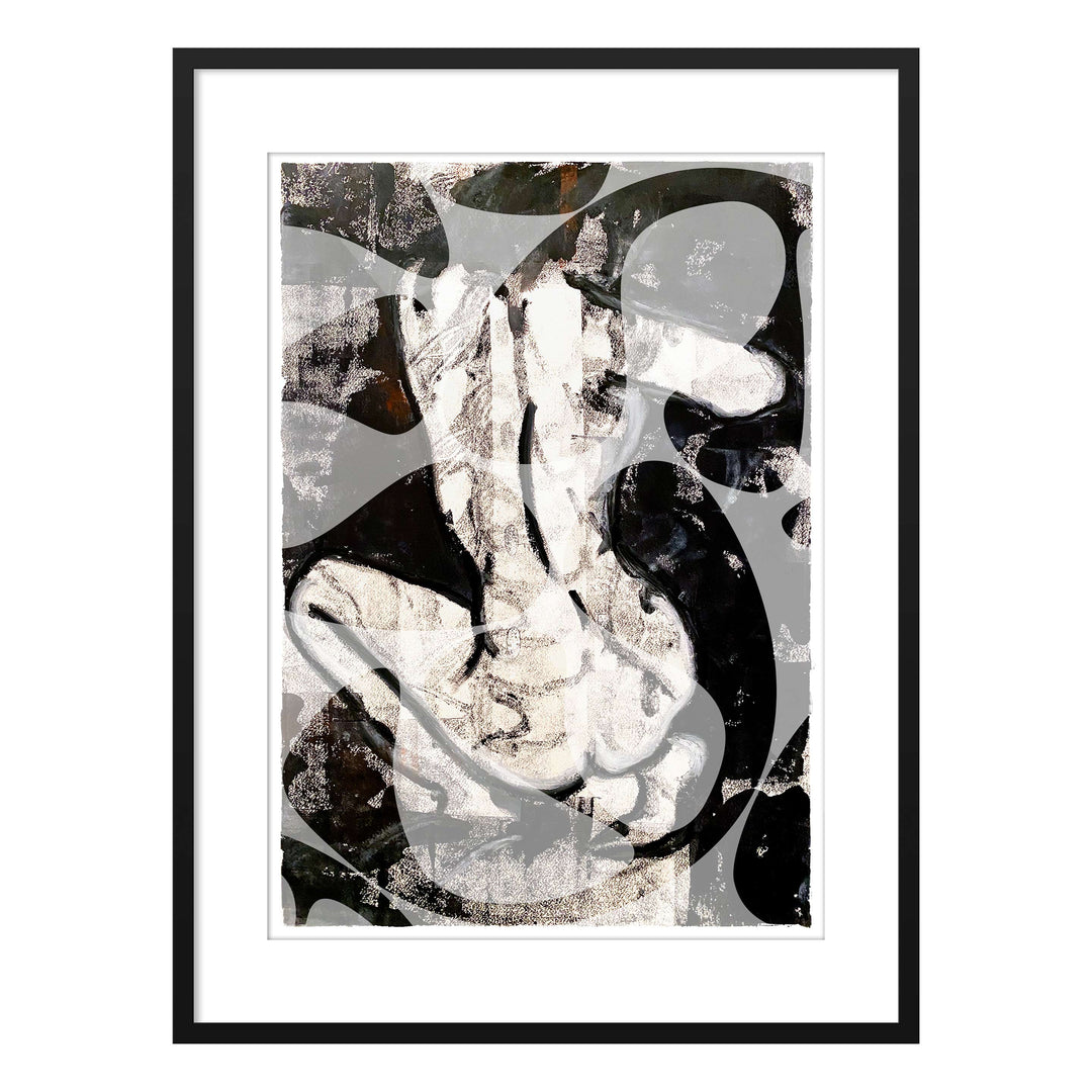 Manhattan COVID Nude No 3 V2, by Robert Santore ©2020. Framed & unframed, hand painted artist proof monoprint, watercolor and gouache on the finest archival hot press cotton rag paper with hand torn edges. Available as a limited edition giclée.