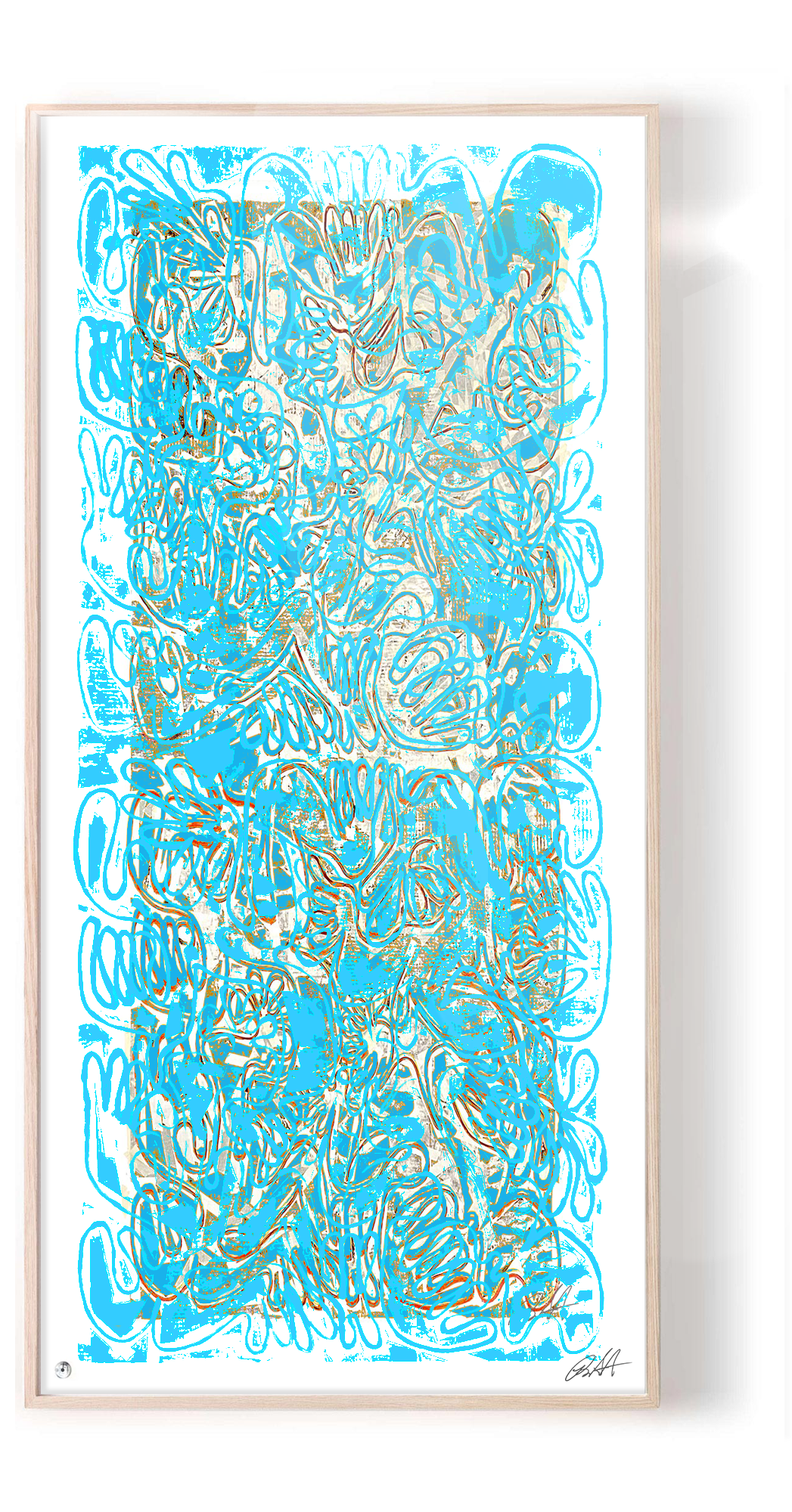 "COVID CHAOS Brickell Avenue" by Robert Santore ©2021. Framed, Hand painted artist silkscreen print, hand printed on the finest archival cold press cotton rag paper with hand torn edges. Painted in the Soho studio.