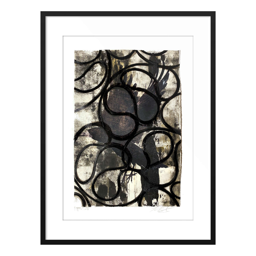 South Street Seaport Raven, by Robert Santore ©2020. Framed, hand painted artist proof monoprint, watercolor and gouache on the finest archival hot press cotton rag paper with hand torn edges. Available as a limited edition giclée.