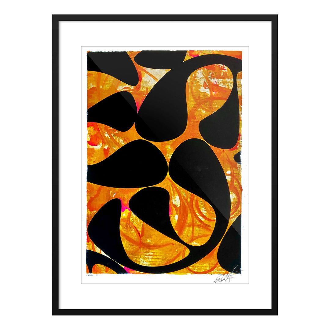 Super Freak No.1, by Robert Santore ©2020. Framed, hand painted artist proof monoprint, watercolor and gouache on the finest archival hot press cotton rag paper with hand torn edges. Available as a limited edition giclée.