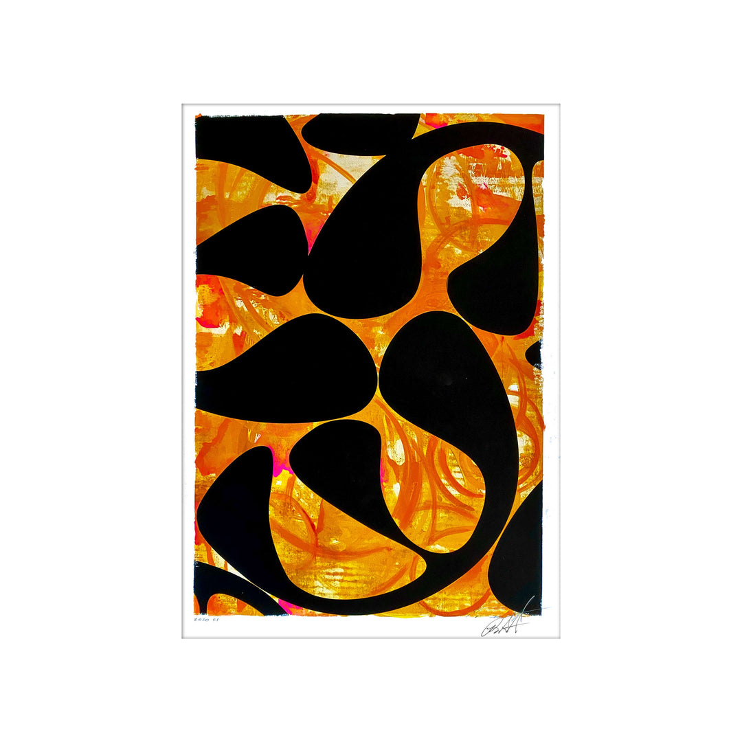 Super Freak No.1, by Robert Santore ©2020. Framed, hand painted artist proof monoprint, watercolor and gouache on the finest archival hot press cotton rag paper with hand torn edges. Available as a limited edition giclée.