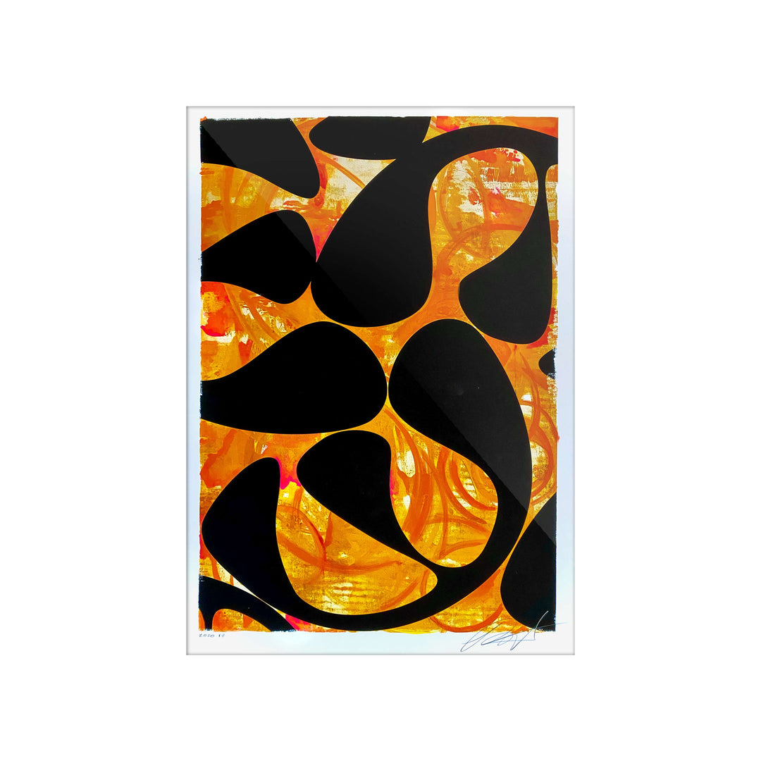 Super Freak No.1, by Robert Santore ©2020. Framed, hand painted artist proof monoprint, watercolor and gouache on the finest archival hot press cotton rag paper with hand torn edges. Available as a limited edition giclée.