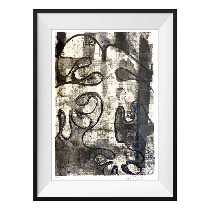 Tavarua Kava Dancer No.1, by Robert Santore ©2020. Framed, hand painted artist proof monoprint, watercolor and gouache on the finest archival hot press cotton rag paper with hand torn edges. Available as a limited edition giclée.