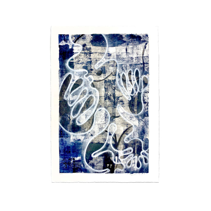 Tavarua Kava Surfer Waisake-Ratu by Robert Santore ©2020. Framed, hand painted artist proof monoprint, watercolor and gouache on the finest archival hot press cotton rag paper with hand torn edges. Available as a limited edition giclée