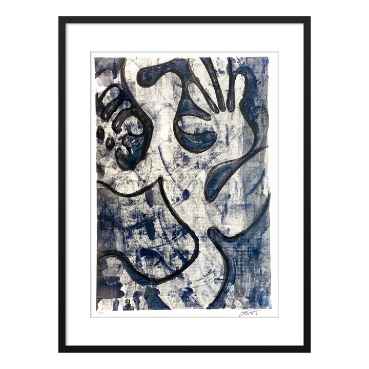 Tavarua Kava Dancer No.4, by Robert Santore ©2020. Framed, hand painted artist proof monoprint, watercolor and gouache on the finest archival hot press cotton rag paper with hand torn edges. Available as a limited edition giclée.