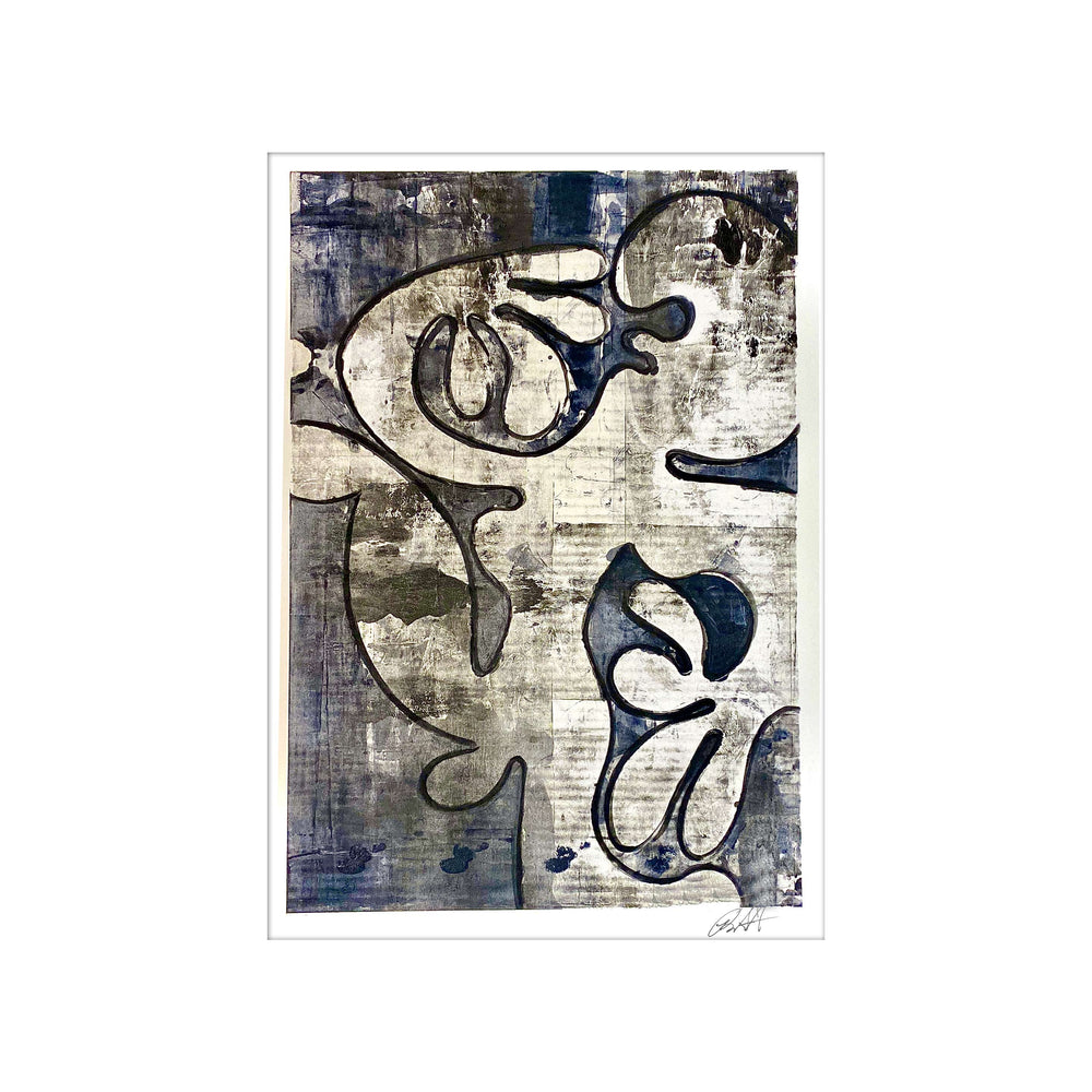 Tavarua Kava Dancer No.2, by Robert Santore ©2020. Framed, hand painted artist proof monoprint, watercolor and gouache on the finest archival hot press cotton rag paper with hand torn edges. Available as a limited edition giclée.