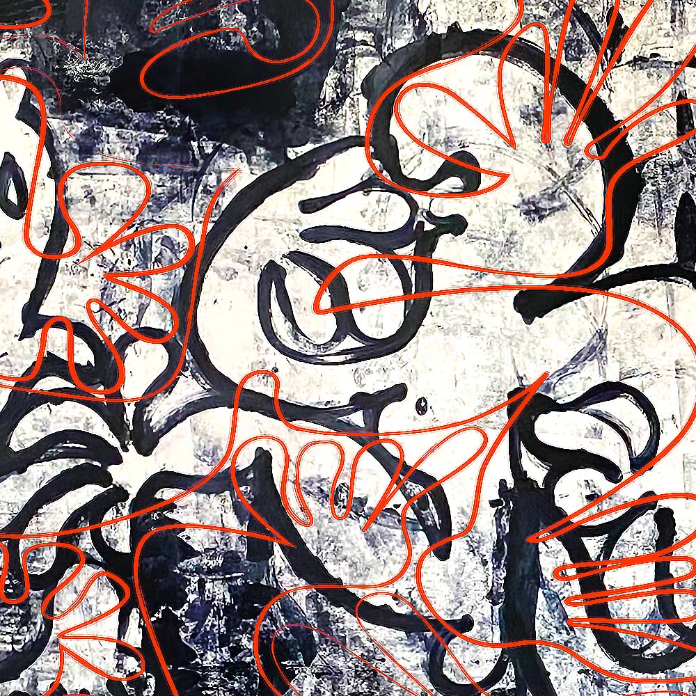 "Tavarua Kava Ghosts: Detail" 2019© by Robert Santore | Hand painted limited edition mono-print on the finest archival hot press cotton rag paper with hand torn edges. Each one is slightly different and is an original on it's own. First painted in 2019 in the Texas studio ending in January of 2021.